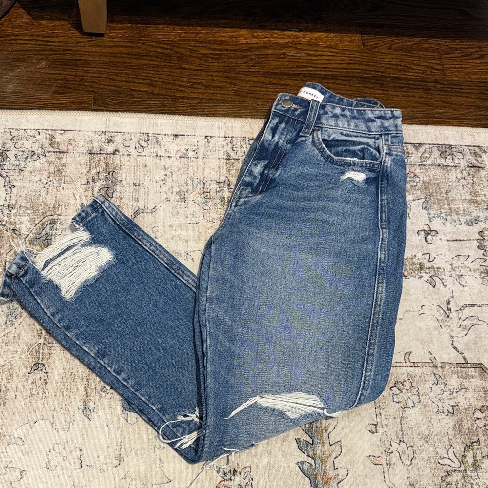 Flying Monkey Distressed Ankle Jeans - image 1